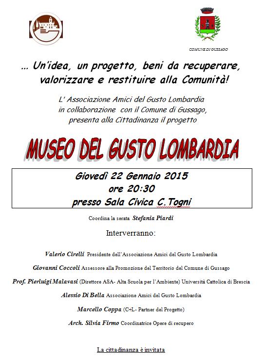 Presentazione Museo del Gusto Lombardia