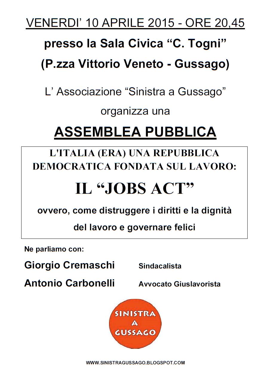 Assemblea pubblica "Il Jobs Act"