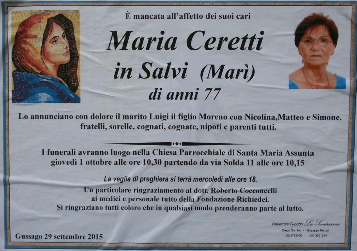 Necrologio Maria Ceretti 2015