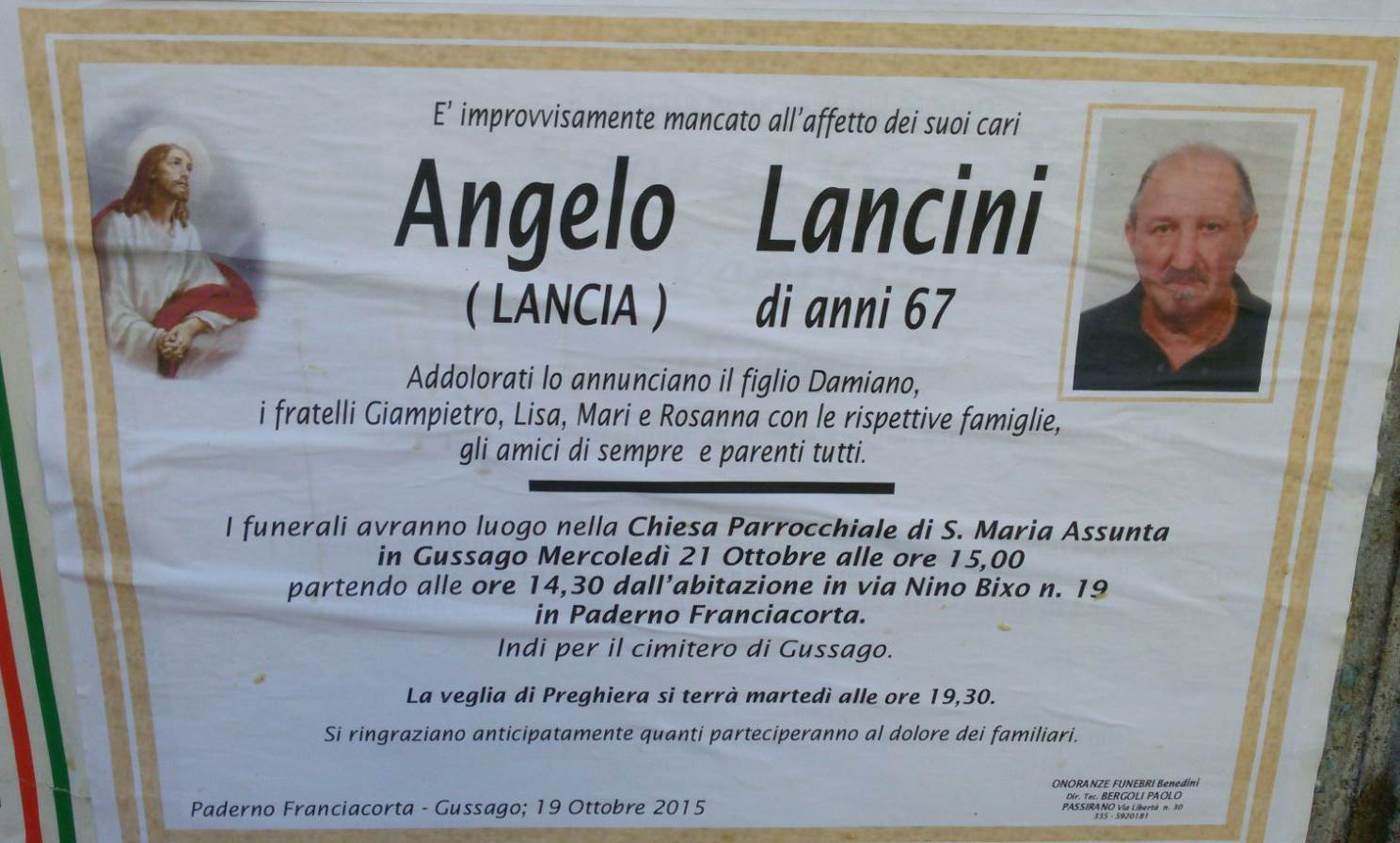 Necrologio Angelo Lancini 2015