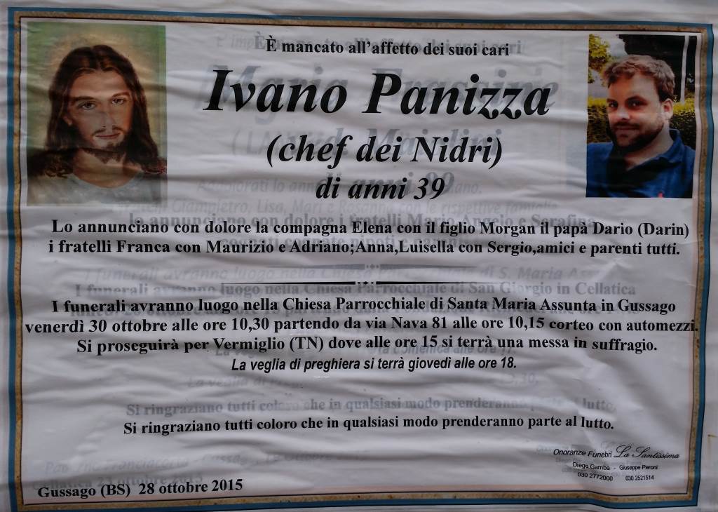 Necrologio Ivano Panizza 2015