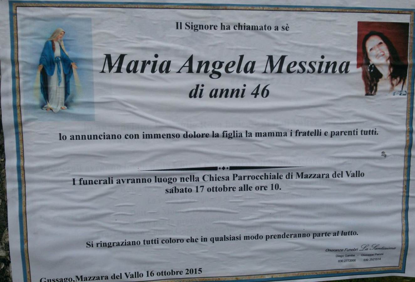 Necrologio Maria Angela Messina 2015