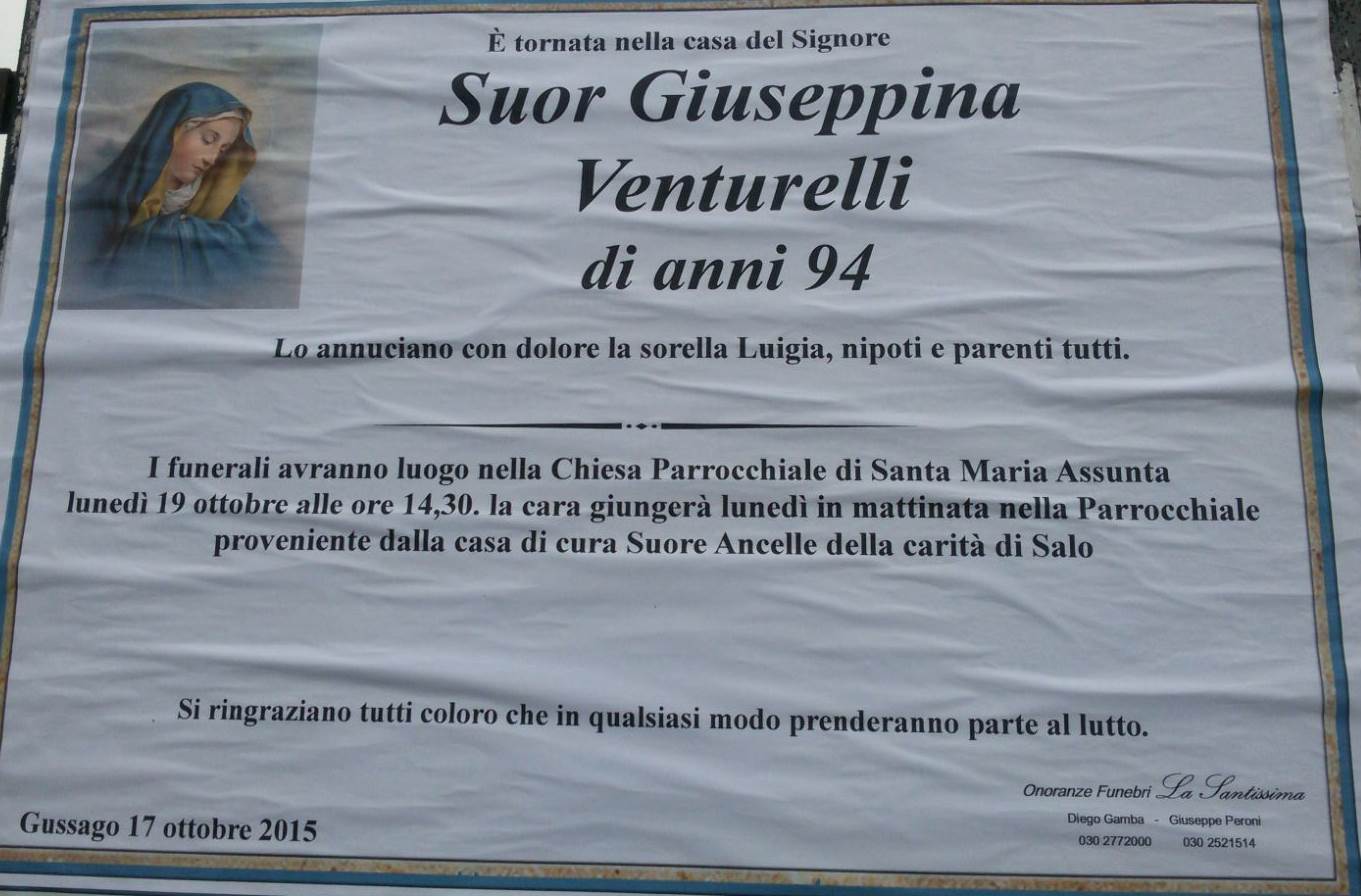 Necrologio suor Giuseppina Venturelli 2015