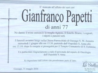 Necrologio Giangranco Papetti 2016