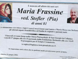 Necrologio Maria Frassine 2016