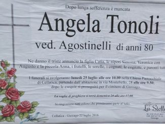 Necrologio Angela Tonoli 2016