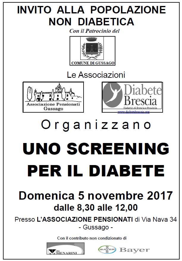 Screening diabete Pensionati novembre 2017