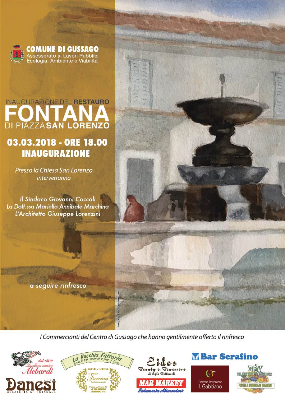 Inaugurazione restauro fontana Piazza San Lorenzo