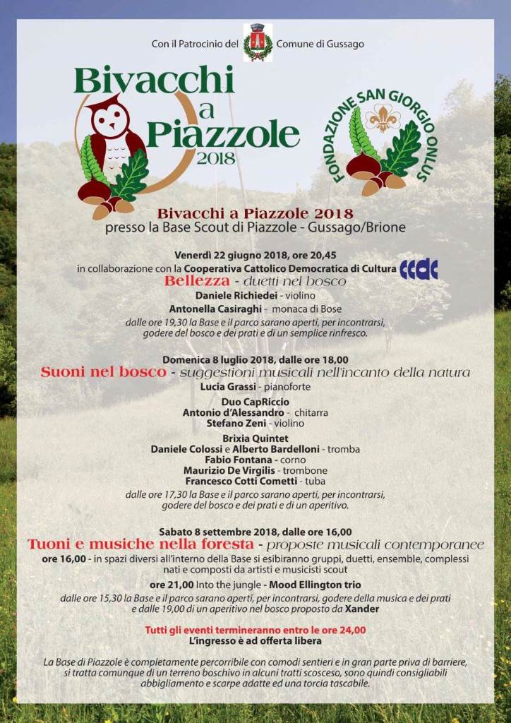 Bivacchi a Piazzole 2018 "Bellezza - Duetti nel bosco"
