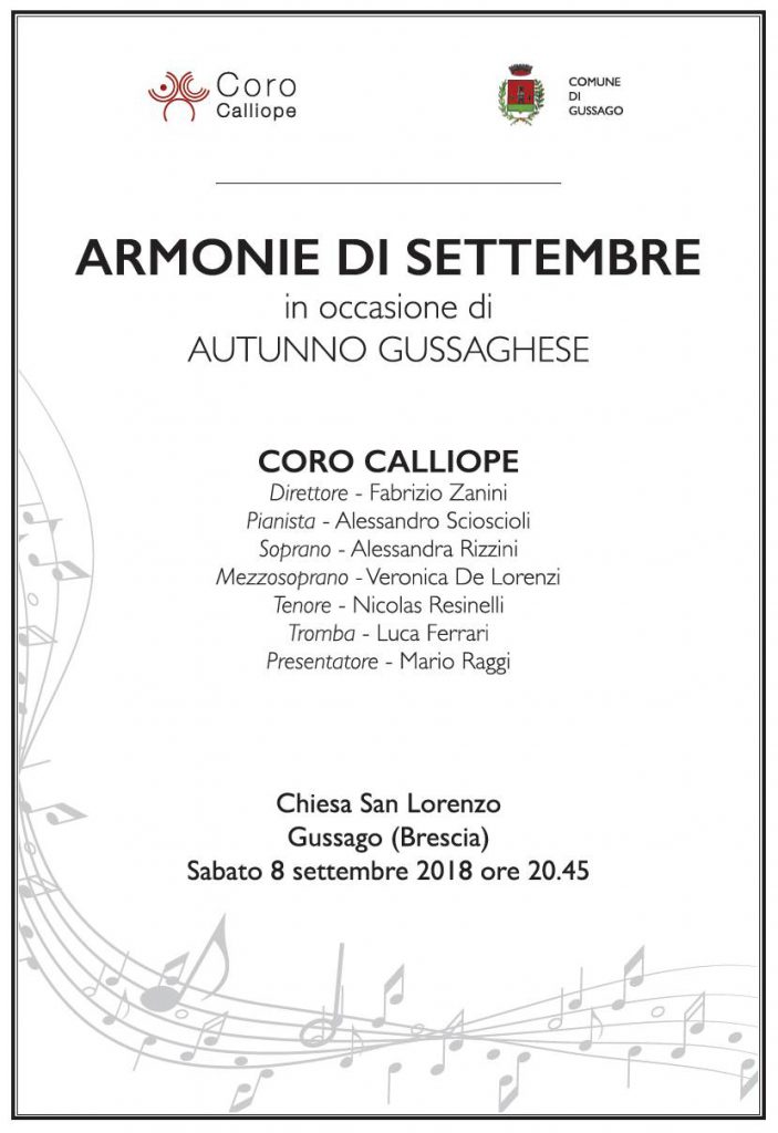 Concerto Calliope Armonie settembre 2018