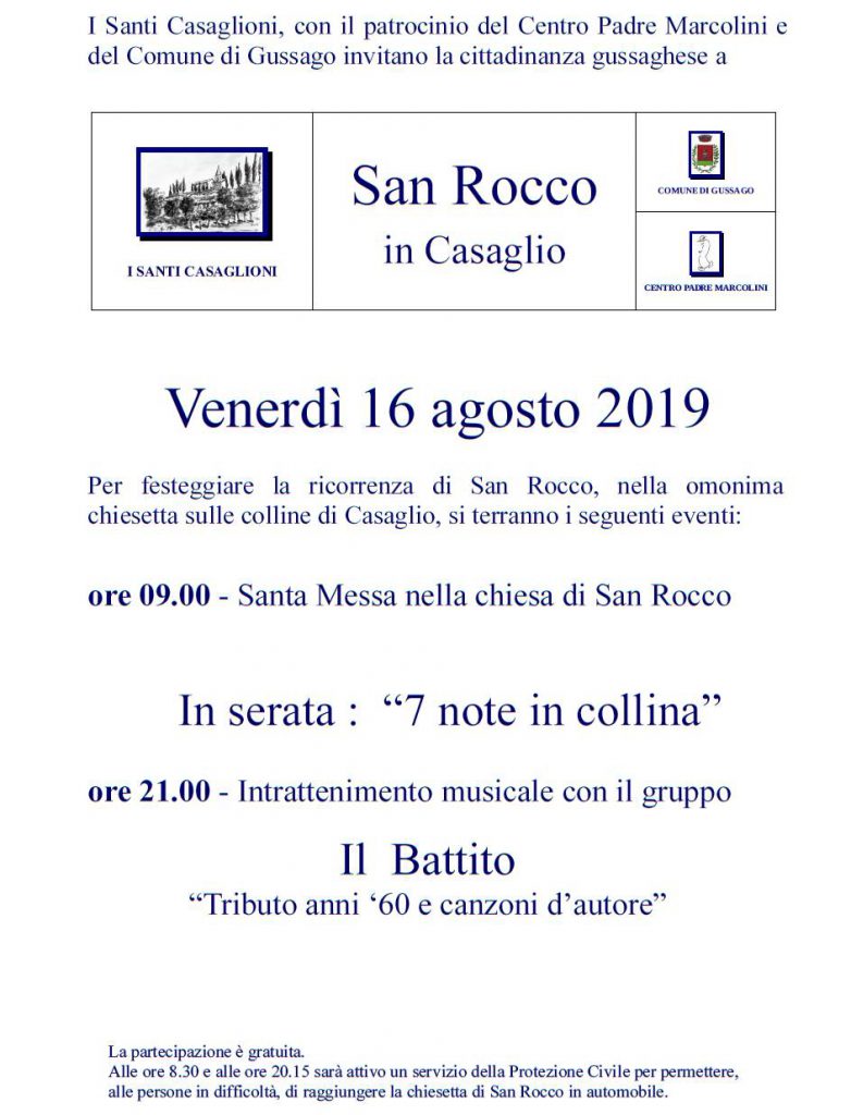 Festa San Rocco agosto 2019