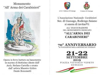 70^ anniversario associazione Carabinieri settembre 2019