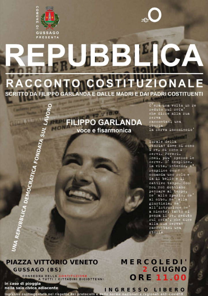 Spettacolo teatrale "Repubblica racconto Costituzionale" giugno 2021