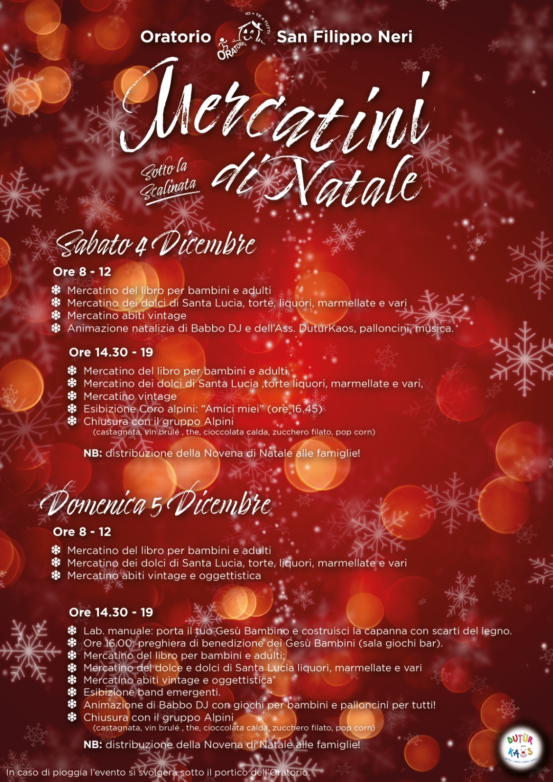 Oratorio "San Filippo Neri": Mercatini di Natale 2021