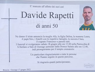 Necrologio Davide Rapetti 2022