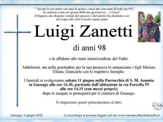 Necrologio Luigi Zanetti 2022