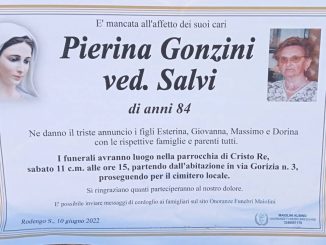 Necrologio Pierina Gonzini 2022