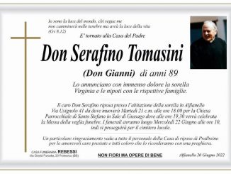 Necrologio don Serafino Tomasini 2022