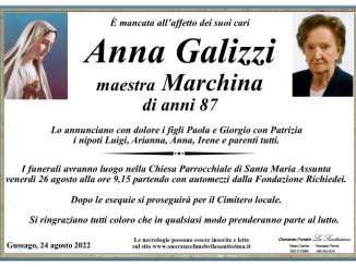Necrologio Anna Galizzi 2022