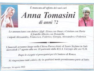 Necrologio Anna Tomasini 2022