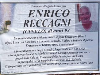 Necrologio Enrico Reccagni 2022