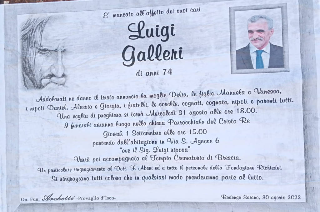 Necrologio Luigi Galleri 2022