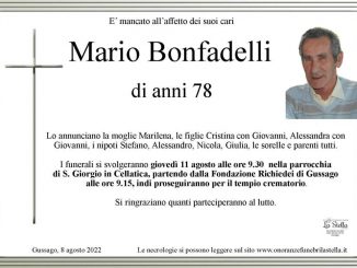 Necrologio Mario Bonfadelli 2022