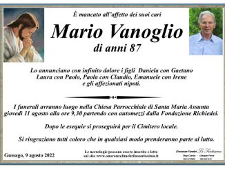 Necrologio Mario Vanoglio 2022