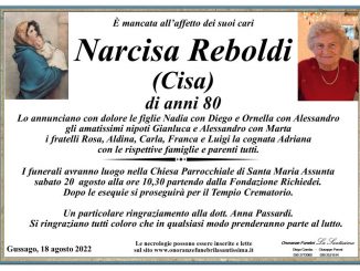 Necrologio Narcisa Reboldi 2022