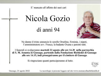 Necrologio Nicola Gozio 2022