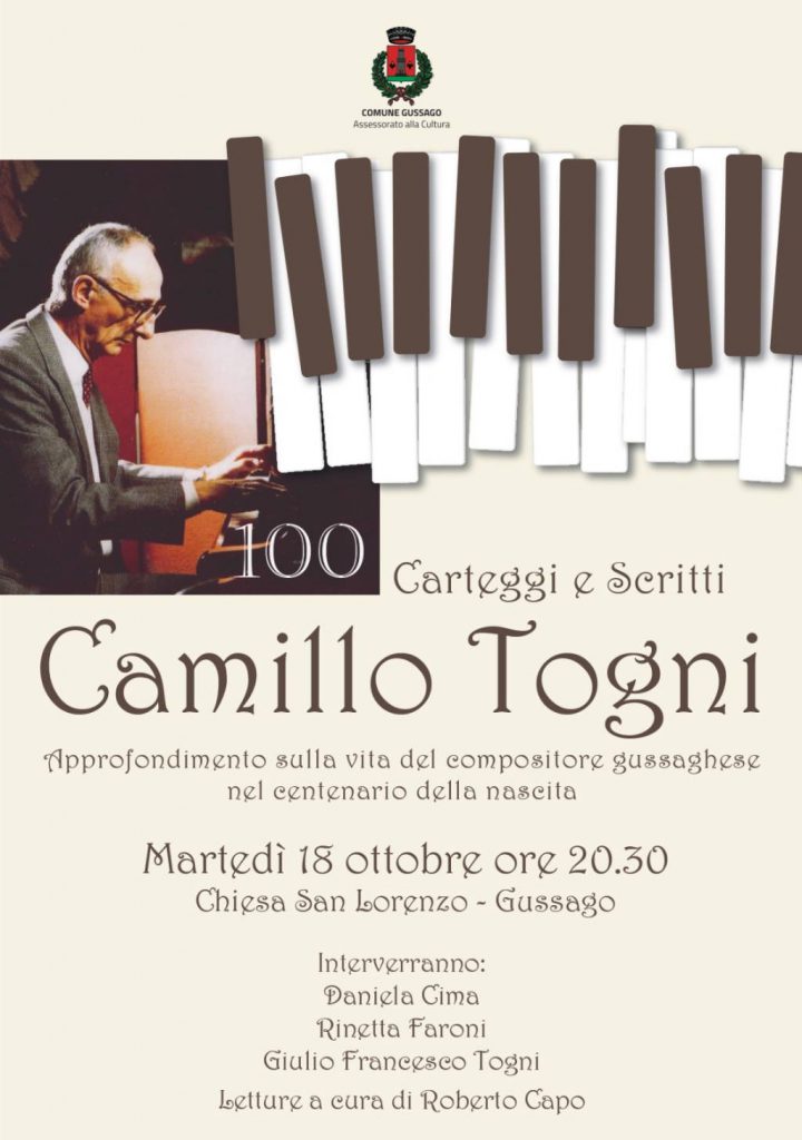 Centenario nascita Camillo Togni ottobre 2022