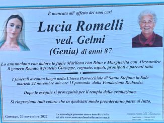 Necrologio Lucia Romelli 2022