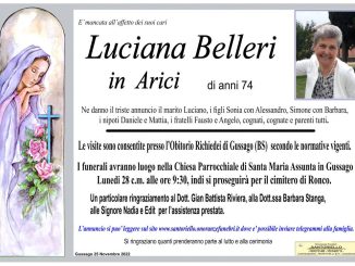 Necrologio Luciana Belleri 2022