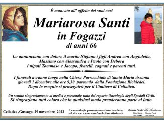 Necrologio Mariarosa Santi 2022