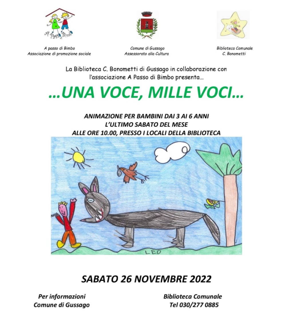 Letture per bambini "...una voce, mille voci..." novembre 2022