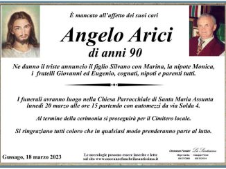 Necrologio Angelo Arici 2023