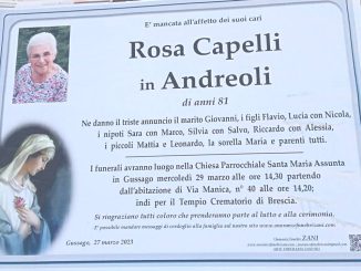 Necrologio Rosa Capelli 2023