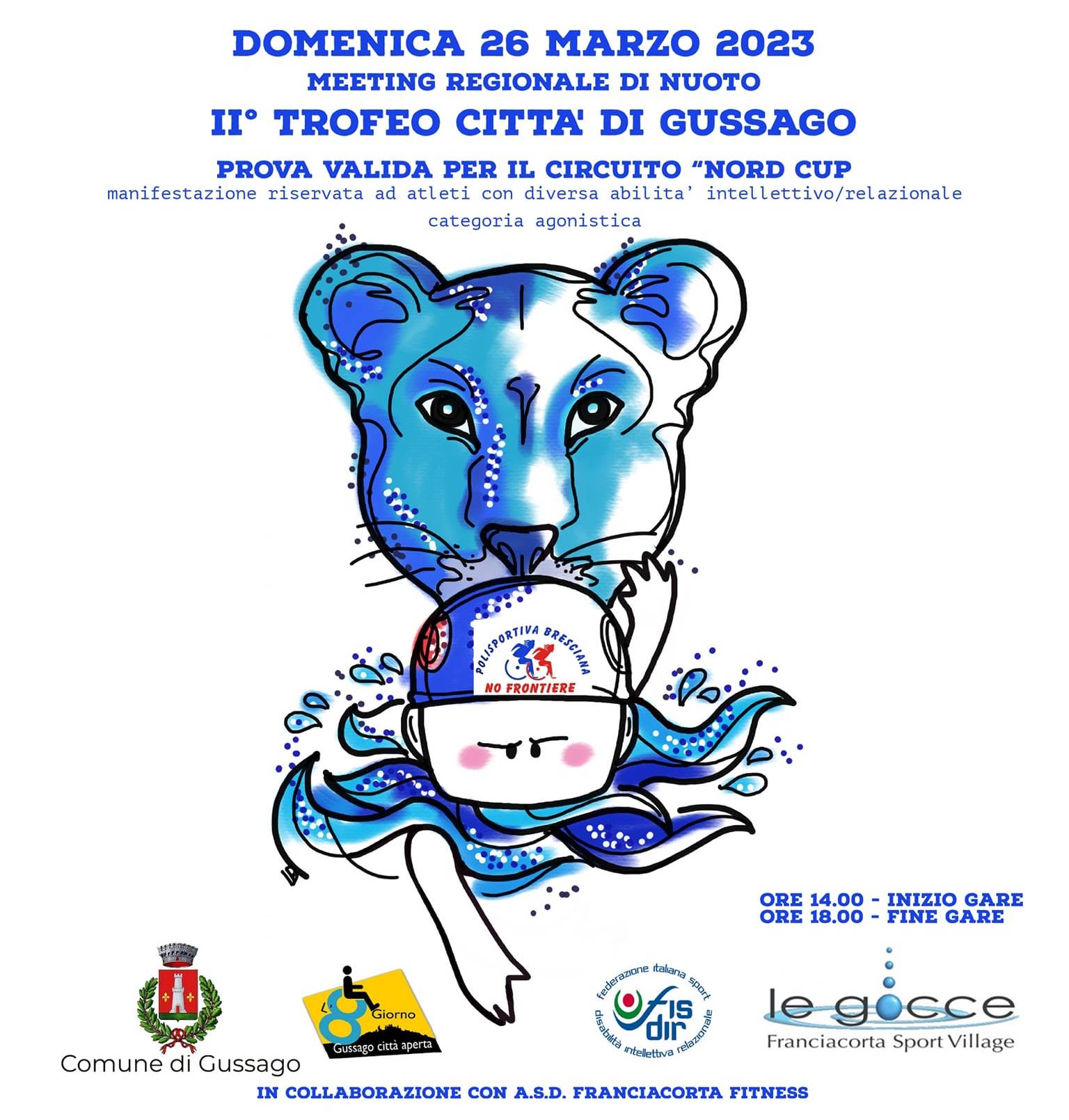 Trofeo Città di Gussago nuoto FISDIR marzo 2023
