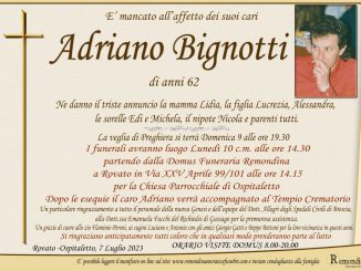 Necrologio Adriano Bignotti 2023
