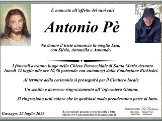 Necrologio Antonio Pè 2023