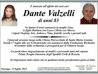 Necrologio Dante Valzelli 2023