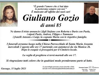 Necrologio Giuliano Gozio 2023