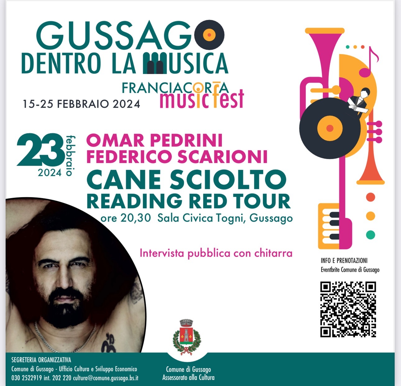 Franciacorta Music Fest - "Cane sciolto reading red tour" con Omar Pedrini e Federico Scarioni