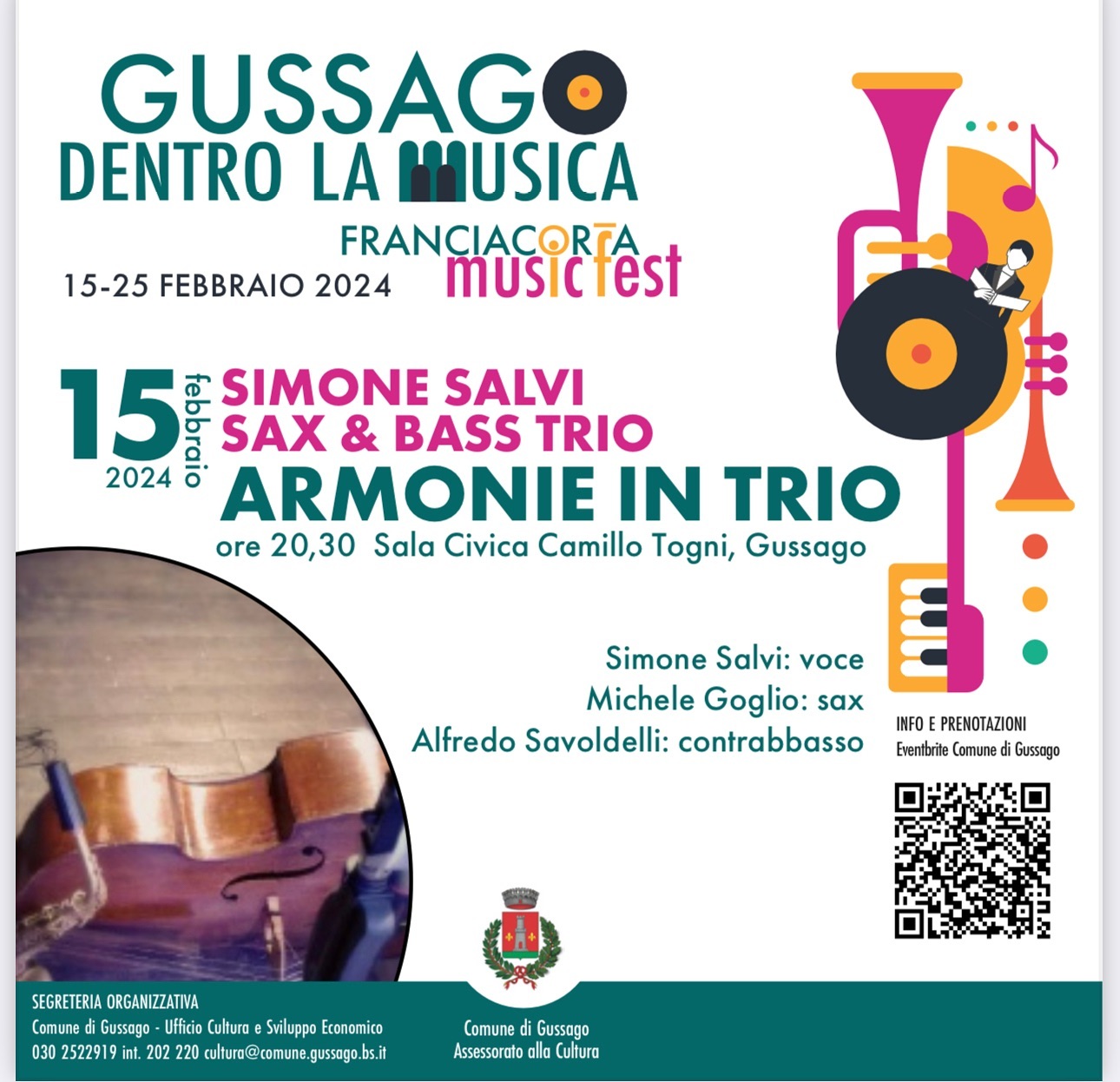 Franciacorta Music Fest - Concerto "Armonie in trio" con Simone Salvi Sax & Bass Trio